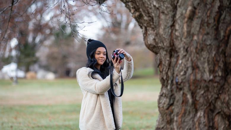 Azariah Shelton photographing nature. 